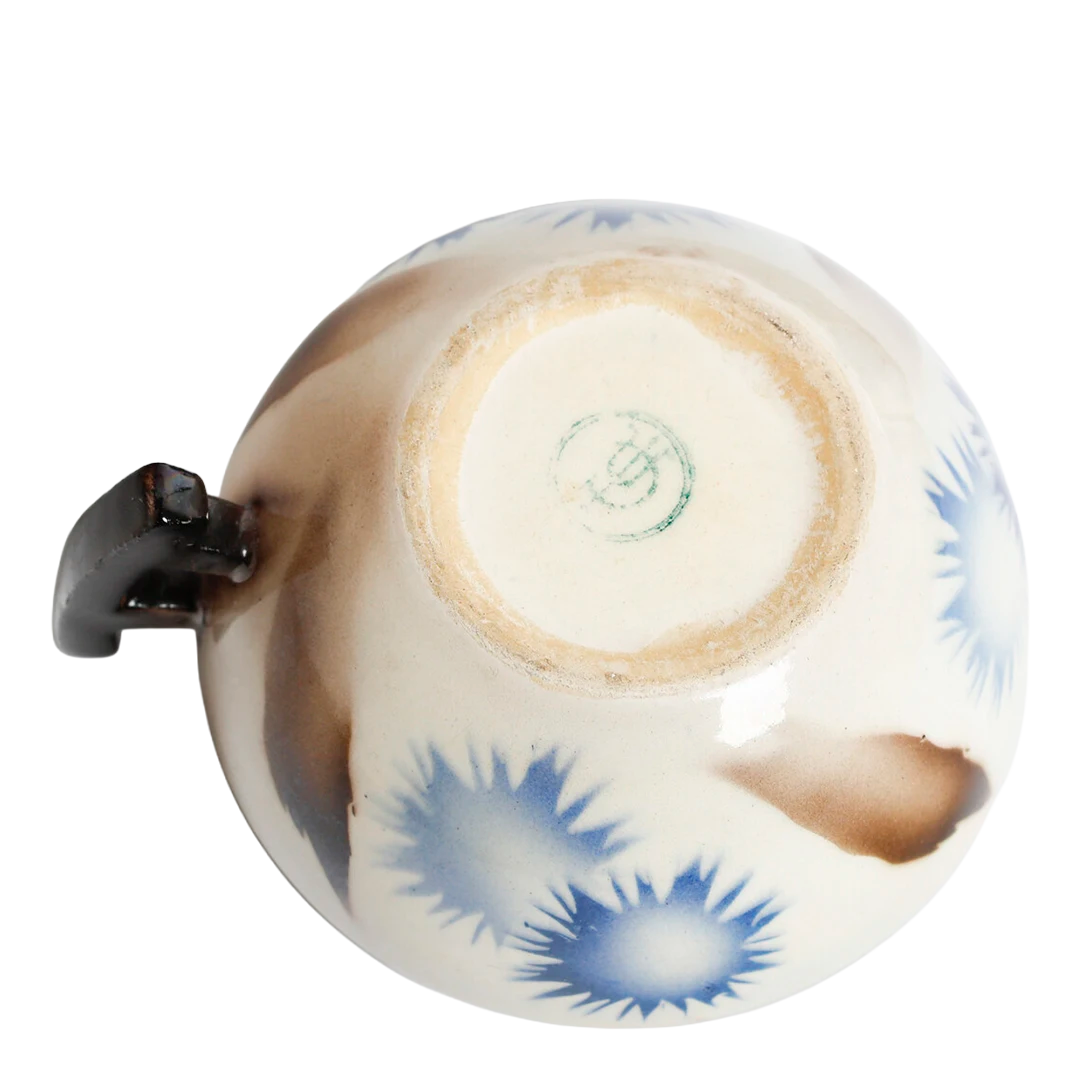 1938 Arte Ceramica Italiana : late Art Deco tea service in aerografo, Italy