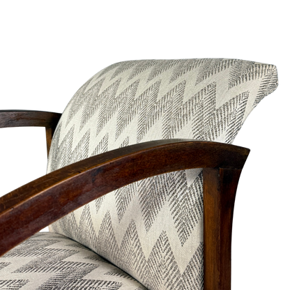 c1940 French : pair of continuous arched arm club chair