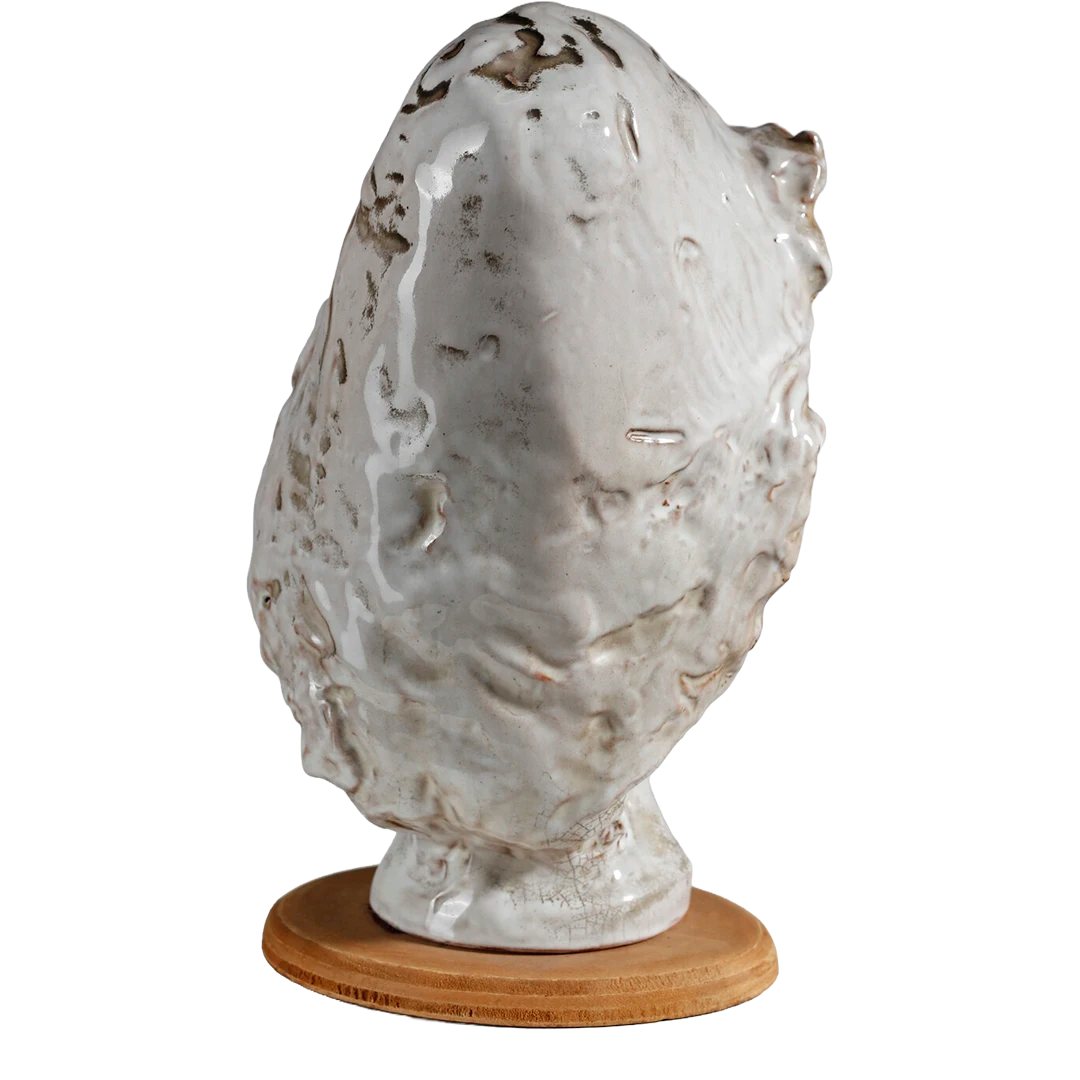 1950s Domenico Matteucci : white glazed terracotta, Head of a Woman