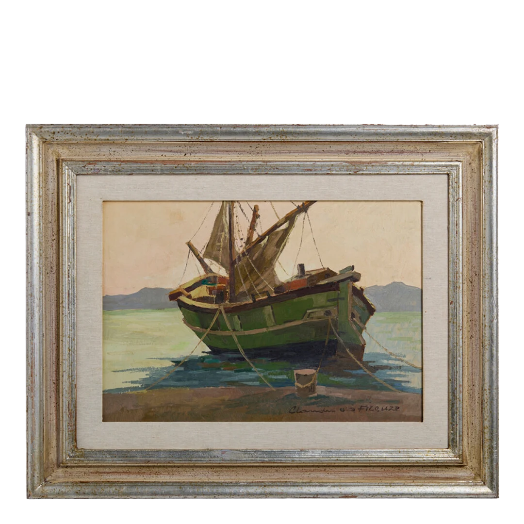 20thc Claudio da Firenze : untitled, Mediterranean Fishing Boat