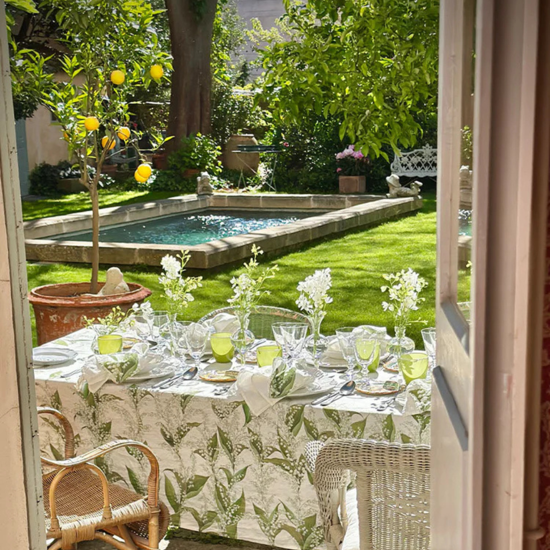 Summerill & Bishop : Lily of the Valley 'Muguet' Linen Napkin, Set of 4