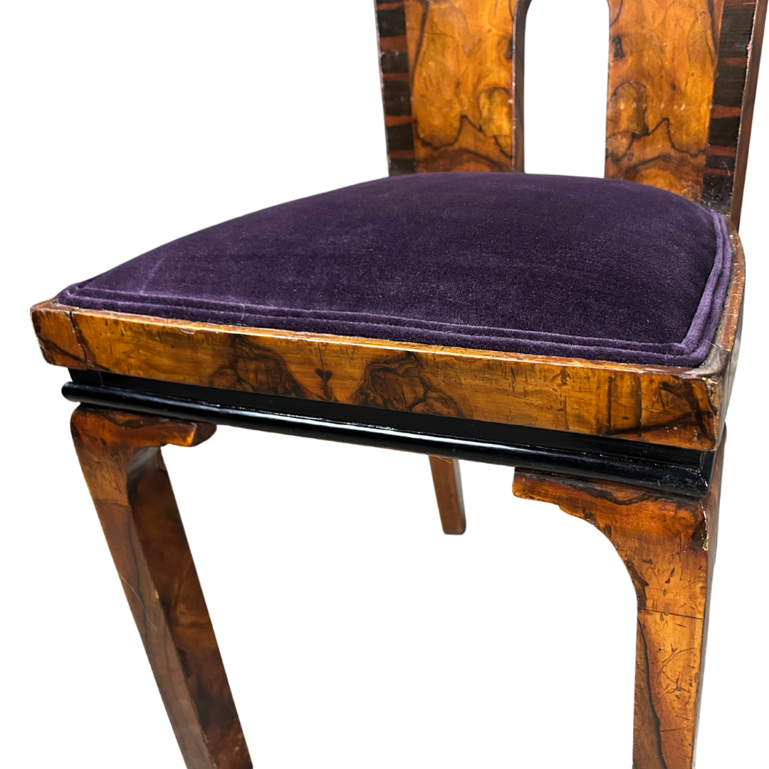 1930s Marcello Piacentini : art deco walnut briar & macassar ebony chair