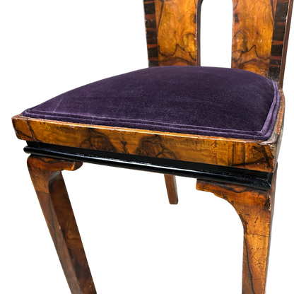 1930s Marcello Piacentini : art deco walnut briar & macassar ebony chair