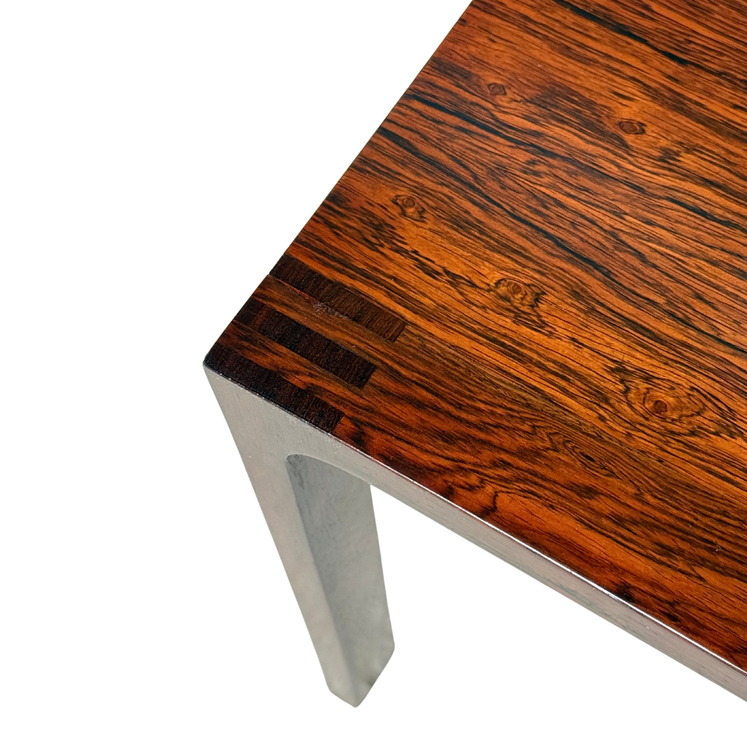 1960s Leif Jacobsen : pair square rosewood side tables, Toronto