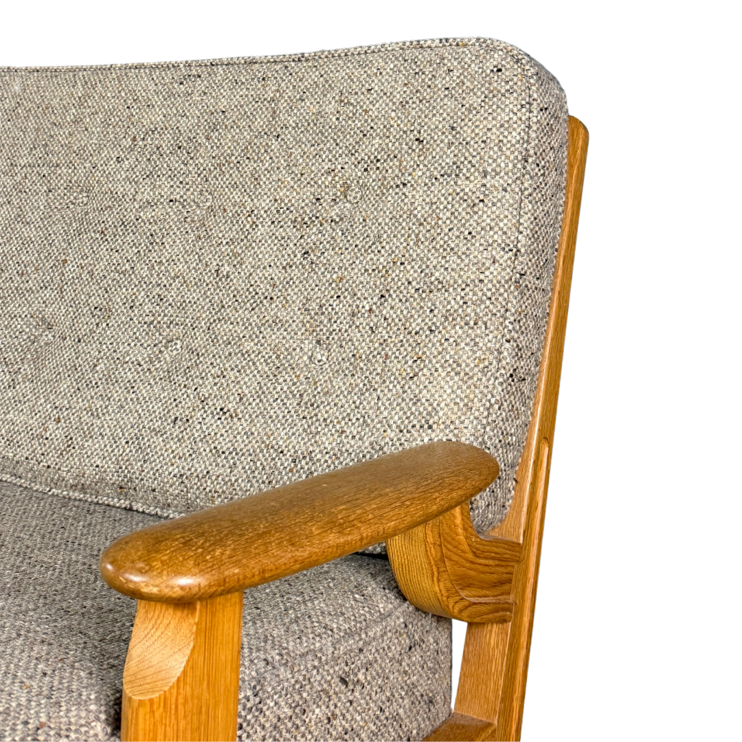 1950s French : modernist angled sofa w/geometric back decor
