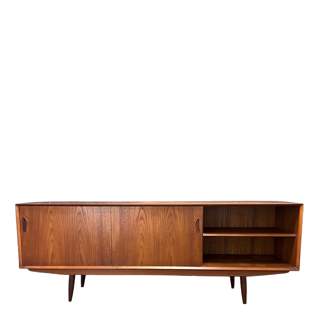 1960s Clausen & Søn : 83" teakwood sideboard, Silkeborg, Denmark