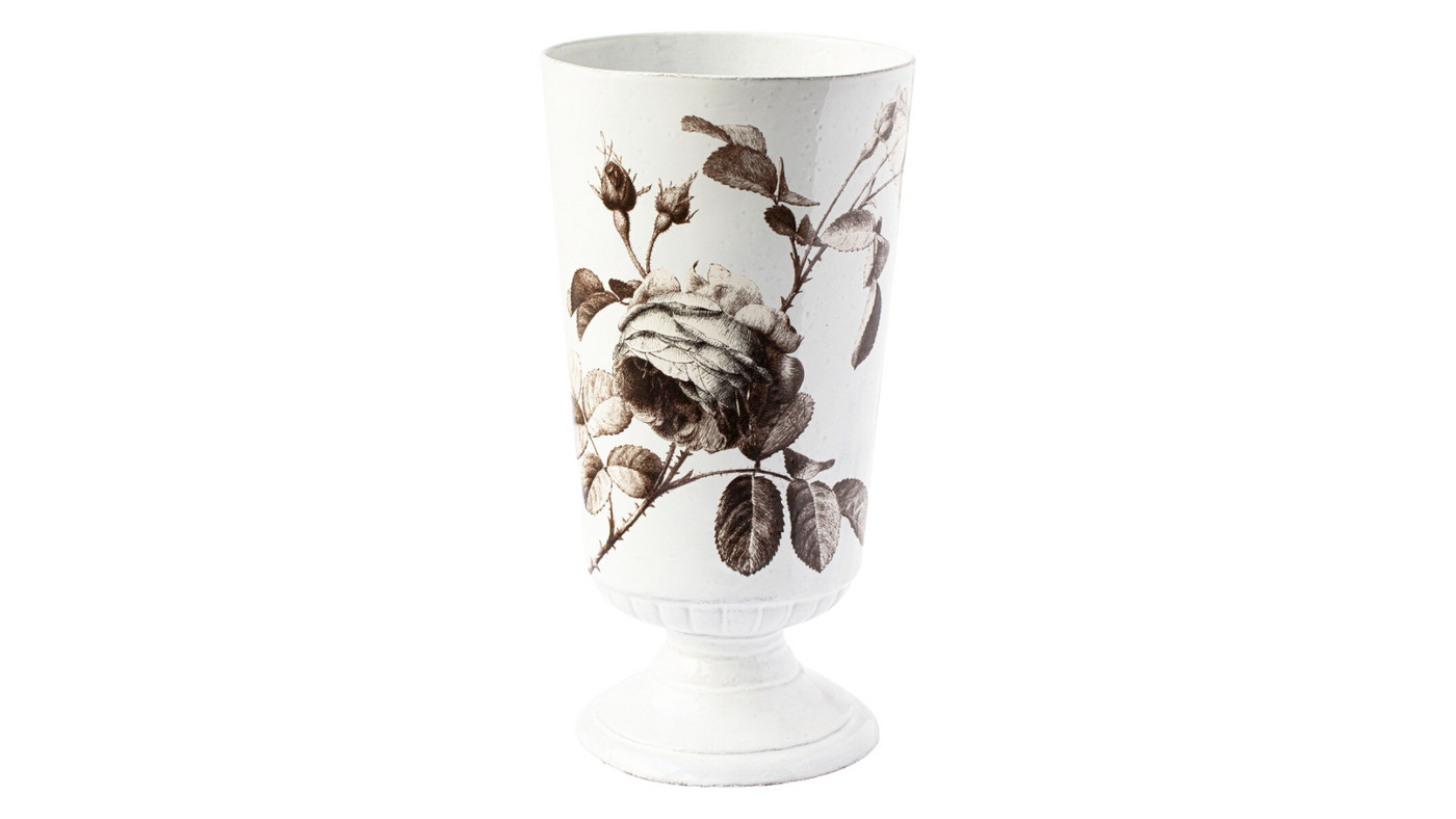 Sepia Rose Vase by John Derian for Astier de Villatte