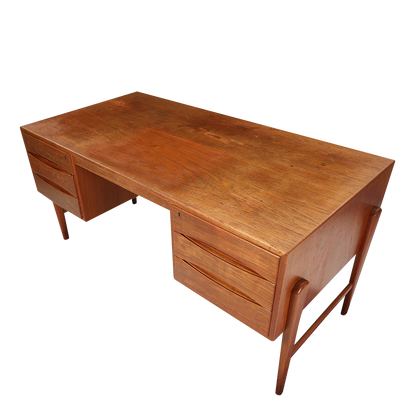 1960s Danish Design : six drawer teakwood desk