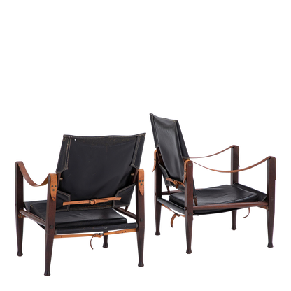 1933 Design Kaare Klint : ashwood & black leather safari chair