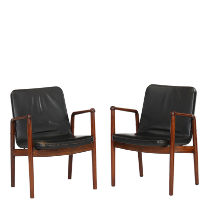 1958 Kay Korbing : FK-series armchair in black leather, Denmark