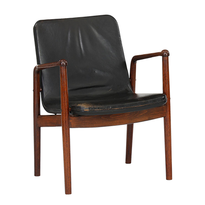 1958 Kay Korbing : FK-series armchair in black leather, Denmark