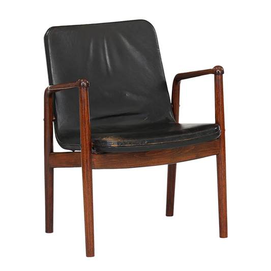 1958 Kay Korbing : FK-series armchair in black leather, Denmark
