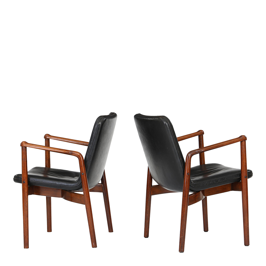 1958 Kay Korbing : FK-series armchair in black leather, Denmark
