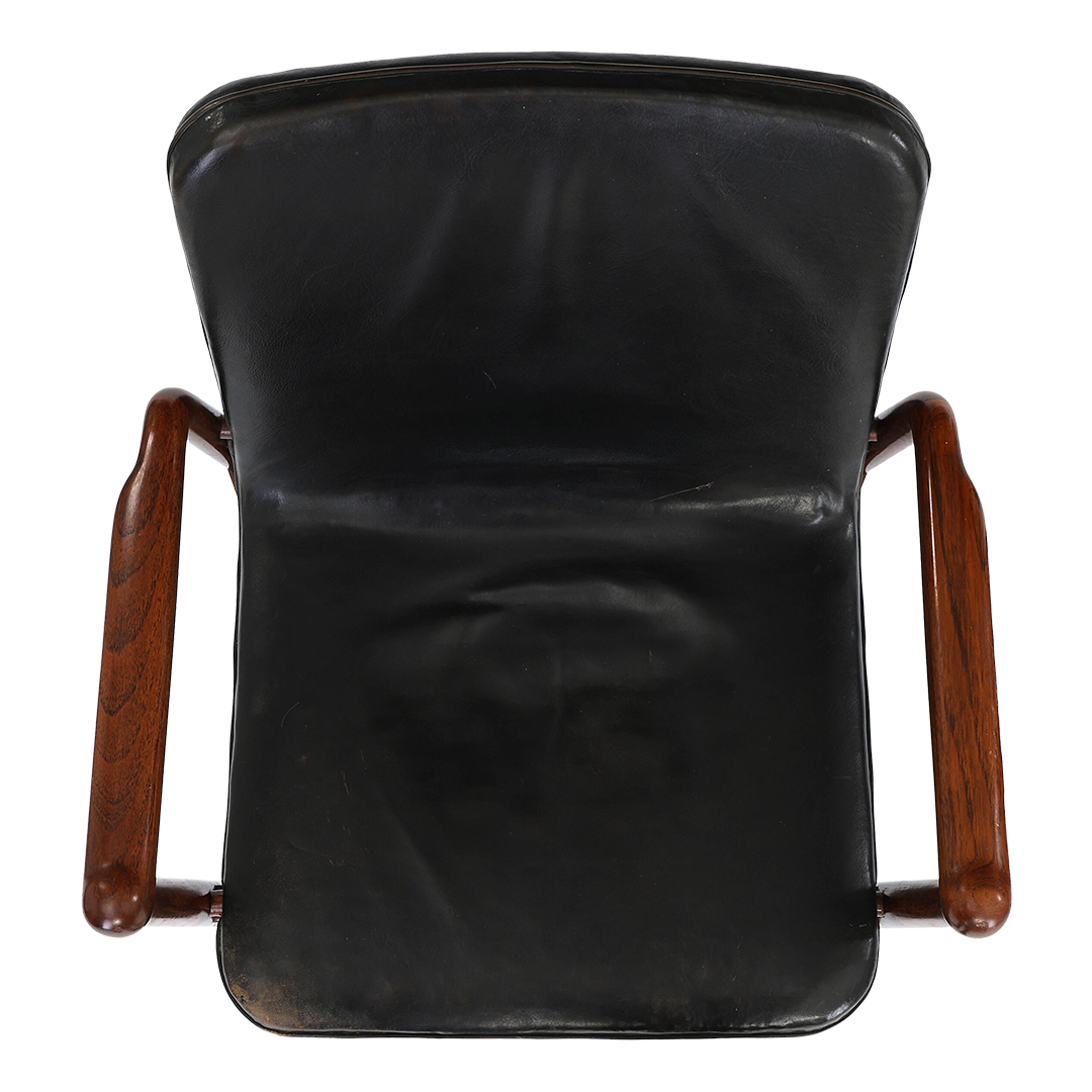 1958 Kay Korbing : FK-series armchair in black leather, Denmark