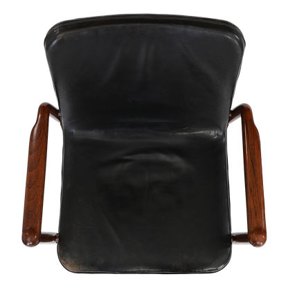 1958 Kay Korbing : FK-series armchair in black leather, Denmark
