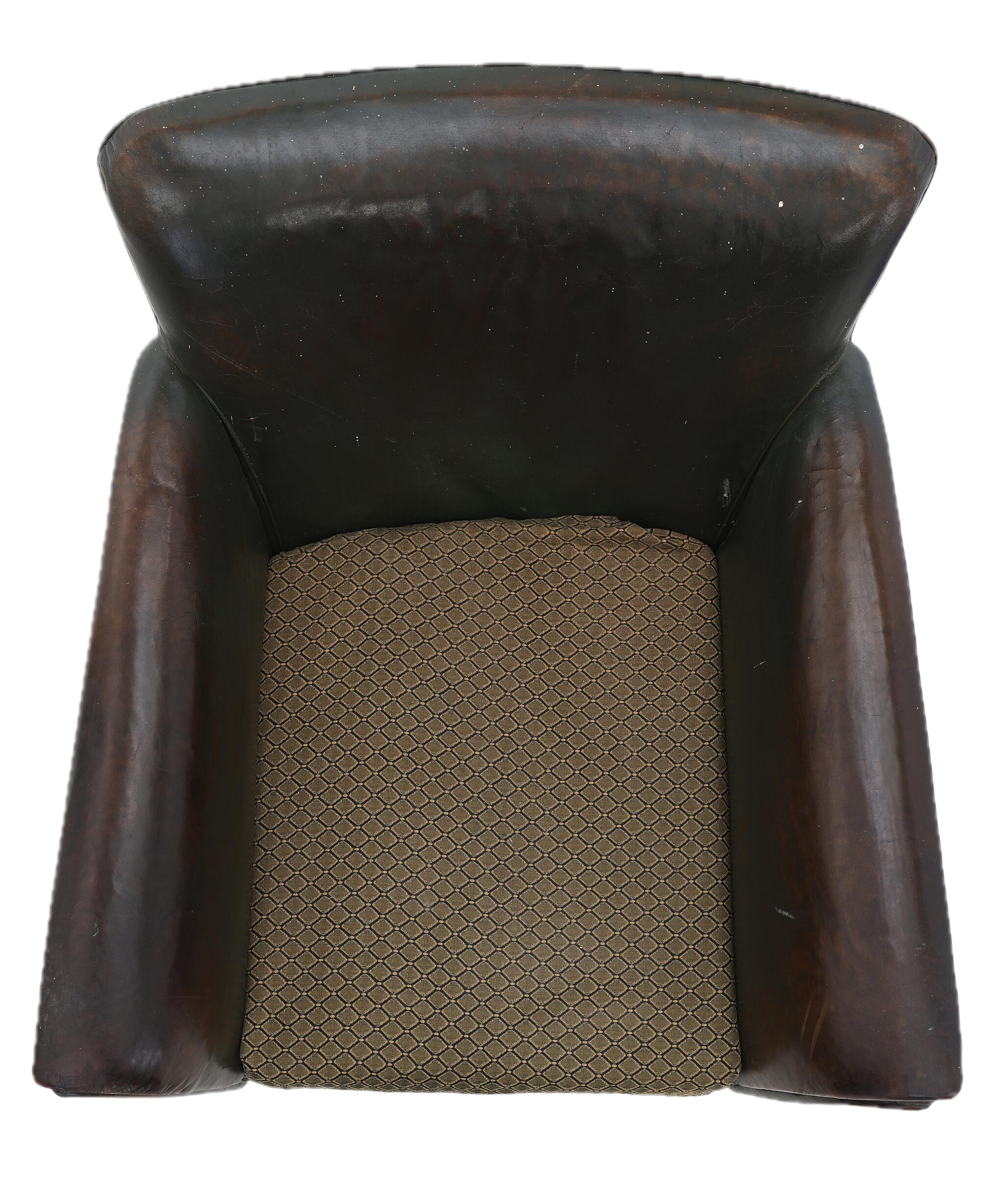 1930s Danish : pair classic diminutive club chairs in green leather