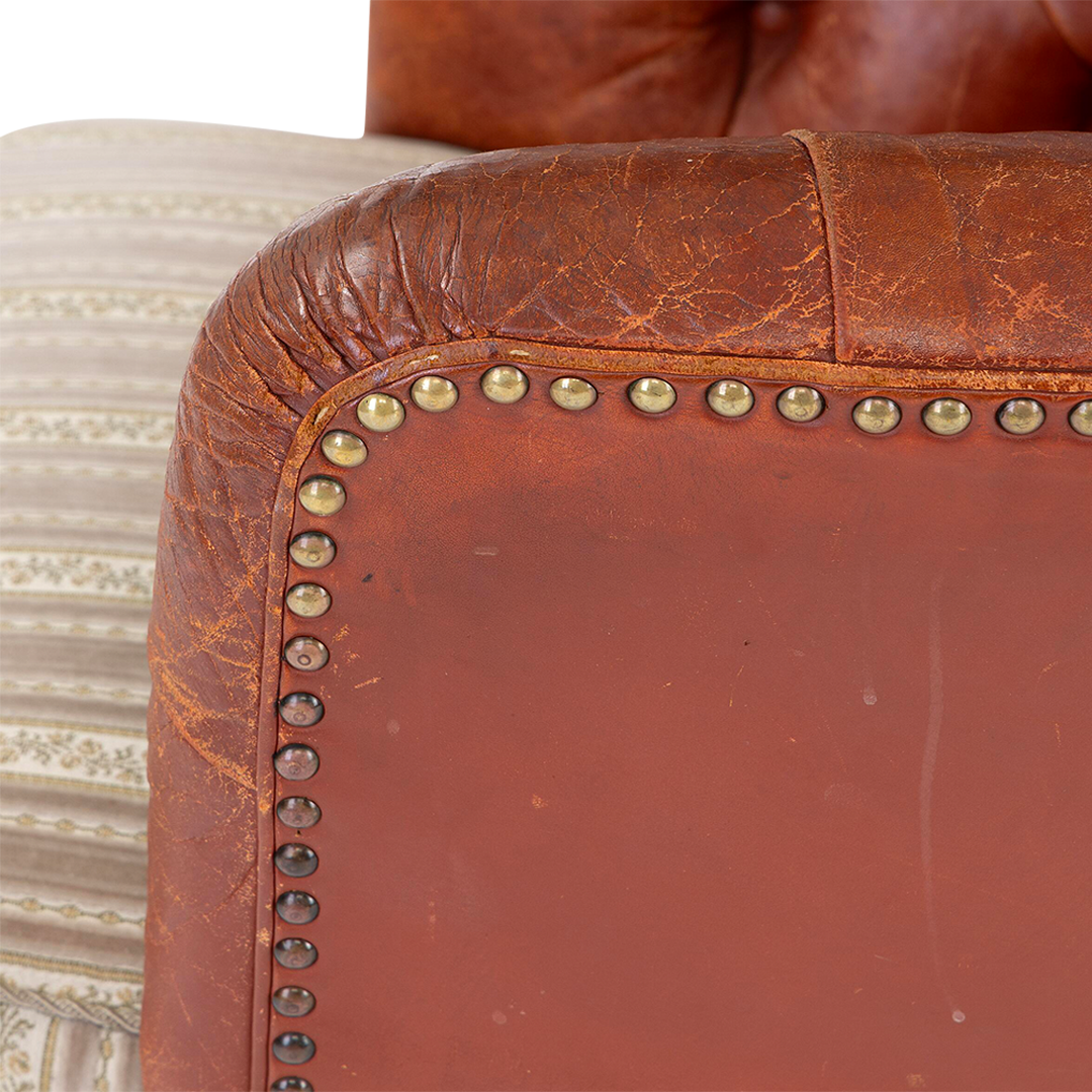 1930s Danish : pair of exceptional leather tufted club chairs