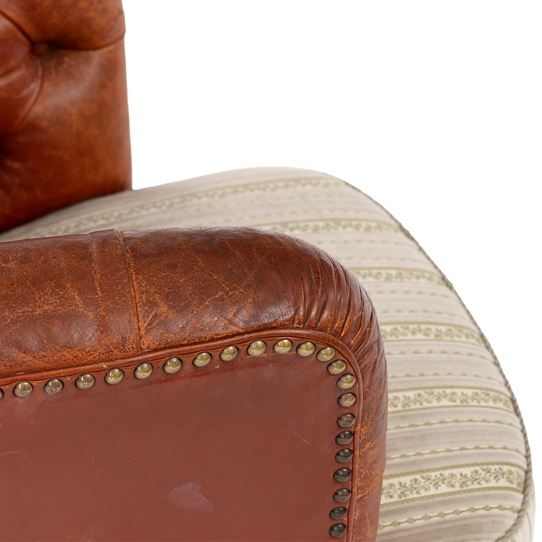 1930s Danish : pair of exceptional leather tufted club chairs