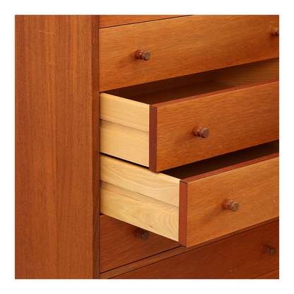 Danish Design : pair of ten drawer 52" mahogany chest of drawers