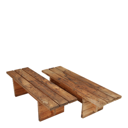 1970s Danish : solid pinewood 59" plank low bench