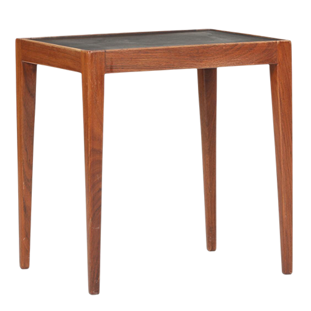 1960s Danish Design : pair of rosewood & black laminate side tables