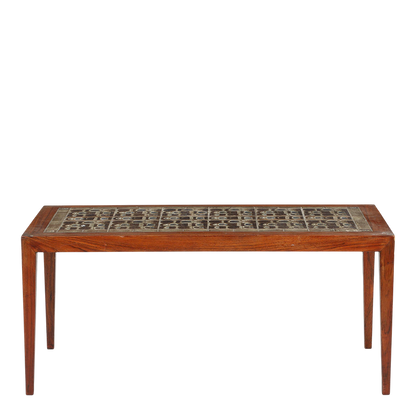 1960s Severin Hansen Jr. : rosewood coffee table with Nils Thorson "Tenera" tiles