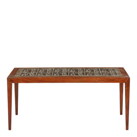 1960s Severin Hansen Jr. : rosewood coffee table with Nils Thorson "Tenera" tiles