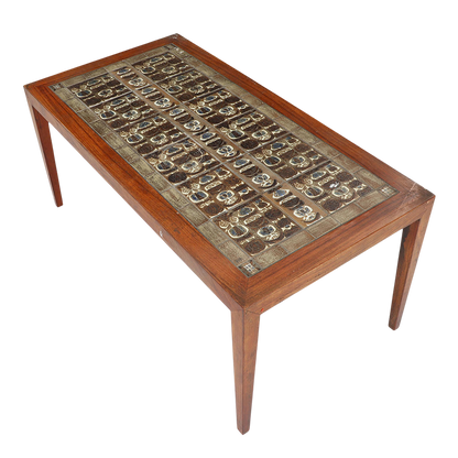1960s Severin Hansen Jr. : rosewood coffee table with Nils Thorson "Tenera" tiles