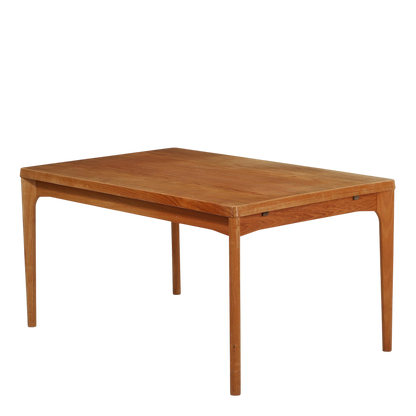1960s Henry Kjærnulf : teakwood dining table w/hidden extensions