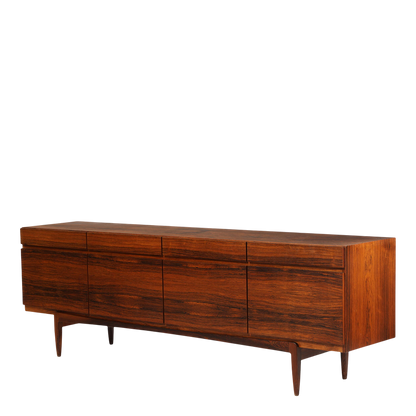 1950s Ib Kofod-Larsen : large 90" rosewood sideboard, Denmark