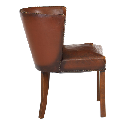 1940 Fritz Hansen : Model 1514 barrel back leather side chair