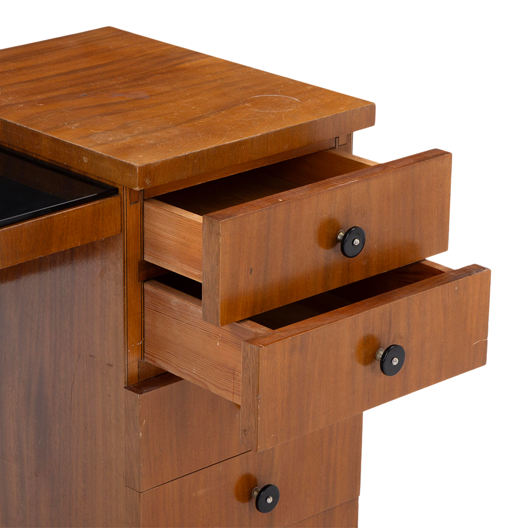 1950s European : Art Deco design mahogany & glass dressing table