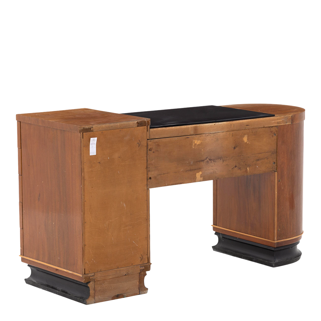 1950s European : Art Deco design mahogany & glass dressing table