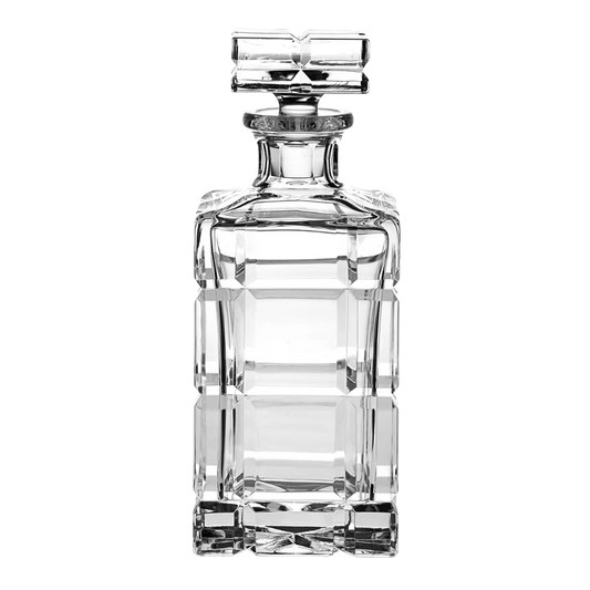 European Barware : 25oz square crystal whiskey decanter