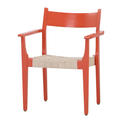 1960s Hans J Wegner : Six Model CH 42 and 43 red lacquered dining chairs