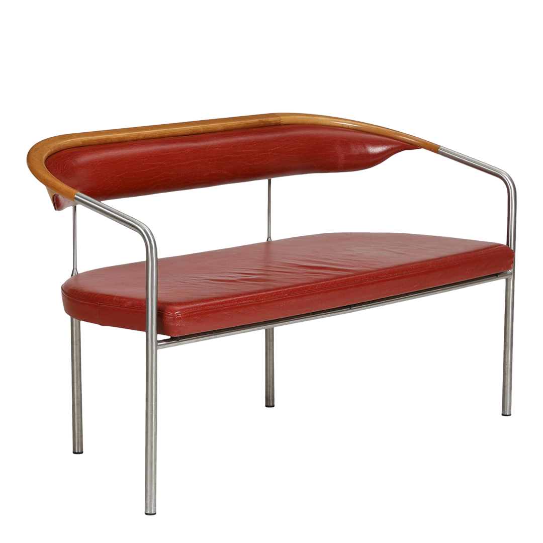 1990 Henrik Tengler : 2-seat "Chairman" sofa in red leather