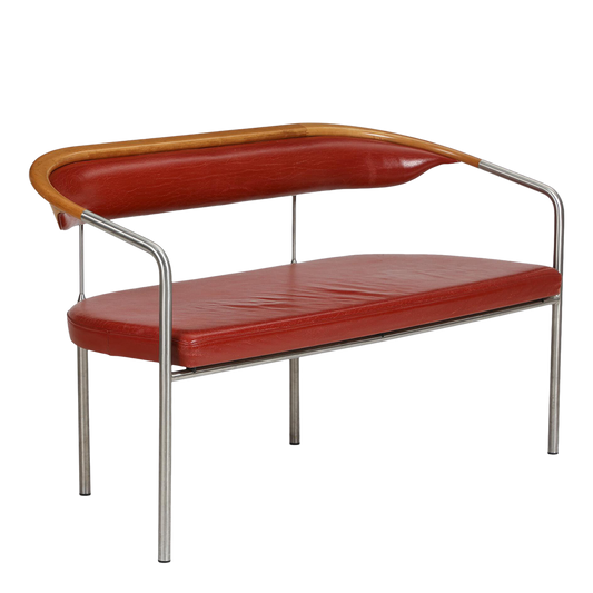 1990 Henrik Tengler : 2-seat "Chairman" sofa in red leather