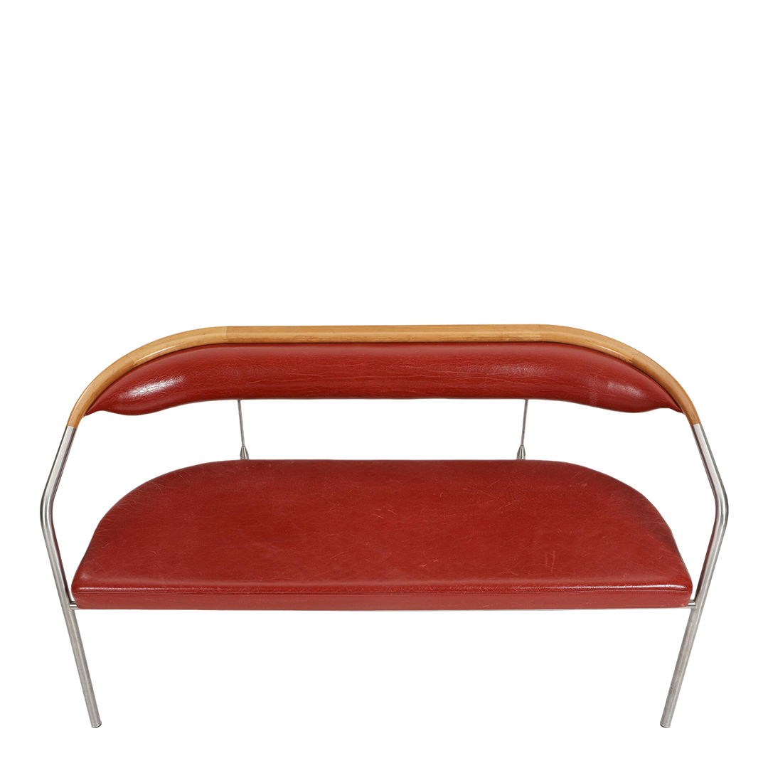 1990 Henrik Tengler : 2-seat "Chairman" sofa in red leather