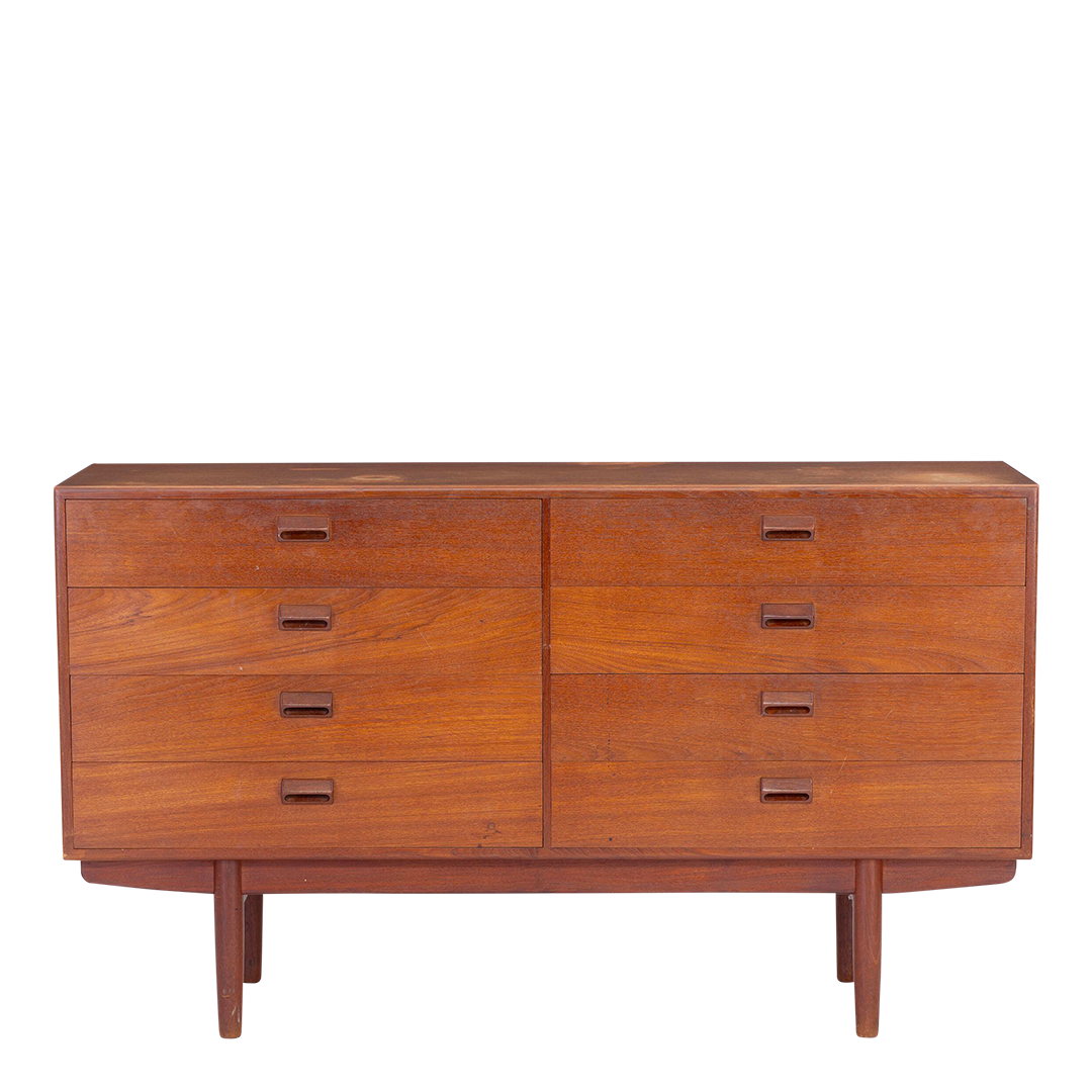 1970s Børge Mogensen : teakwood 59" eight-drawer chest
