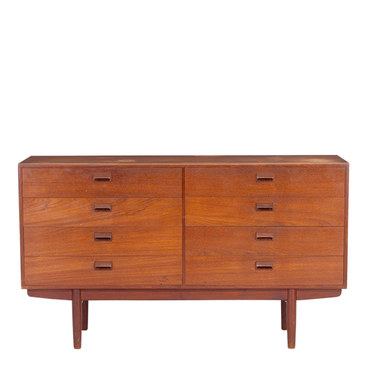 1970s Børge Mogensen : teakwood 59" eight-drawer chest