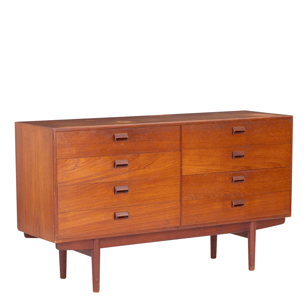 1970s Børge Mogensen : teakwood 59" eight-drawer chest
