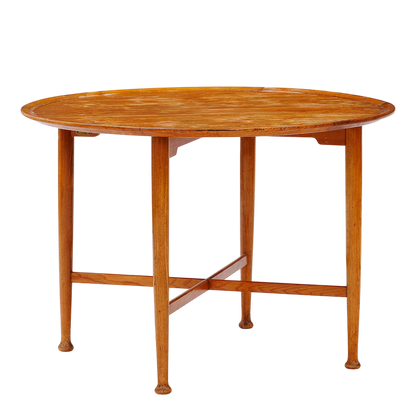 1950s Frode Holm : solid elmwood 33" round side table