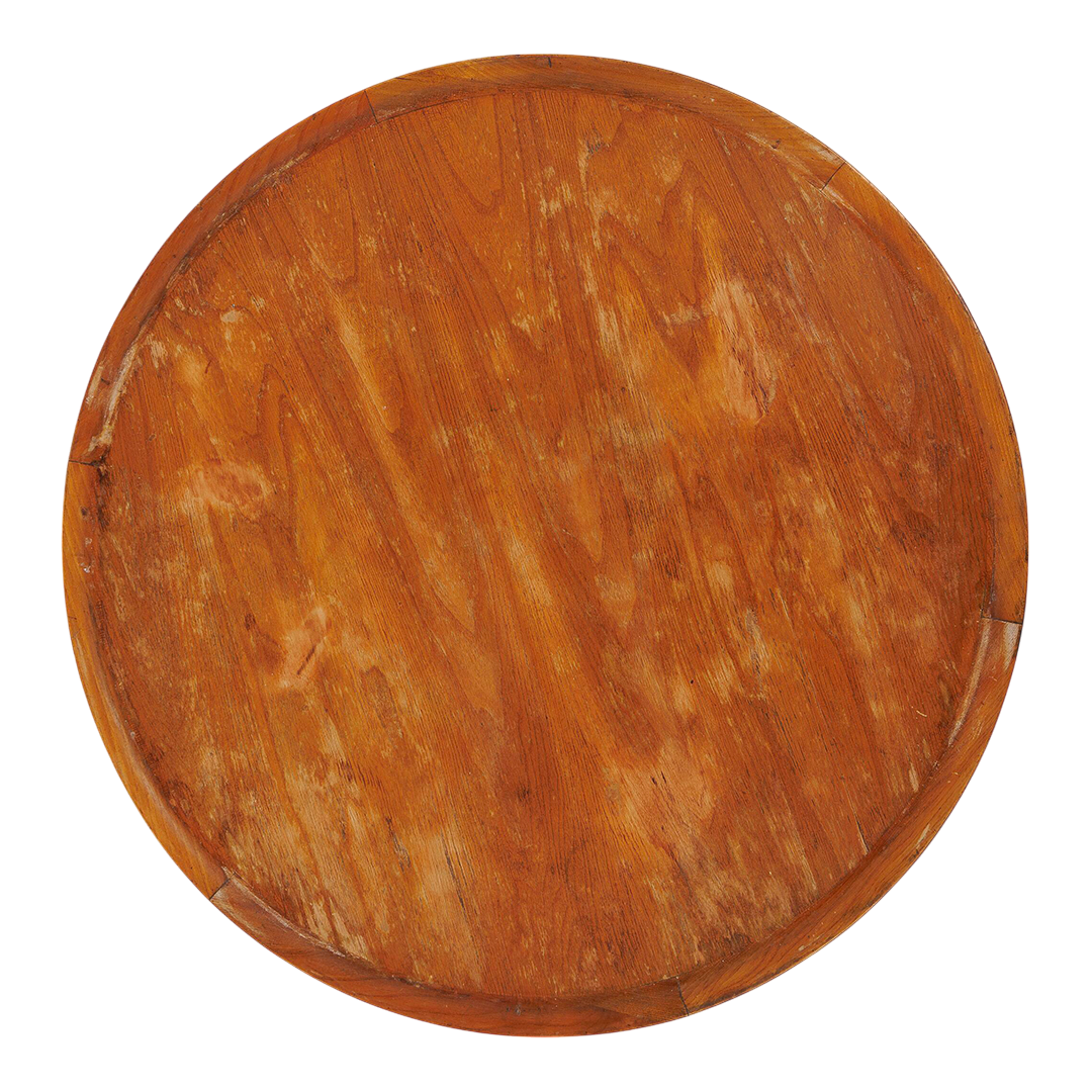 1950s Frode Holm : solid elmwood 33" round side table