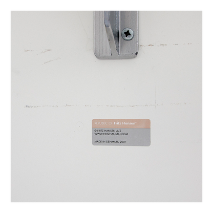 Arne Jacobsen : aluminum and white 57" laminate dining table, Denmark
