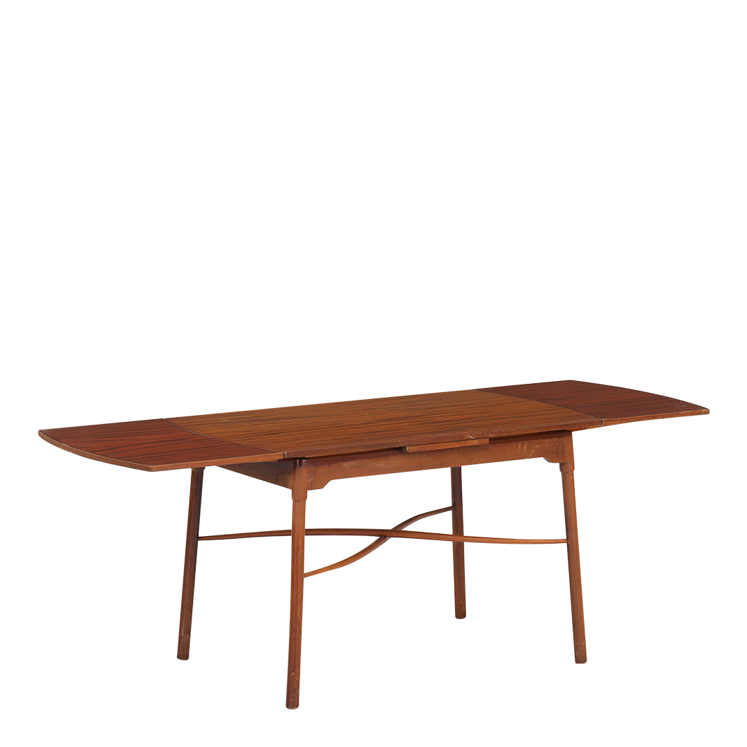 1950s Ole Wanscher : 36" mahogany coffee table w/two extensions