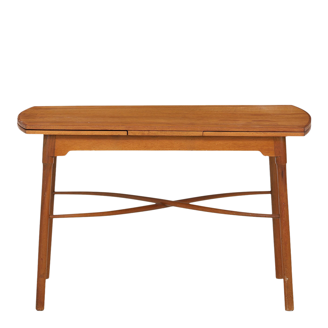 1950s Ole Wanscher : 36" nut wood coffee table w/two extensions