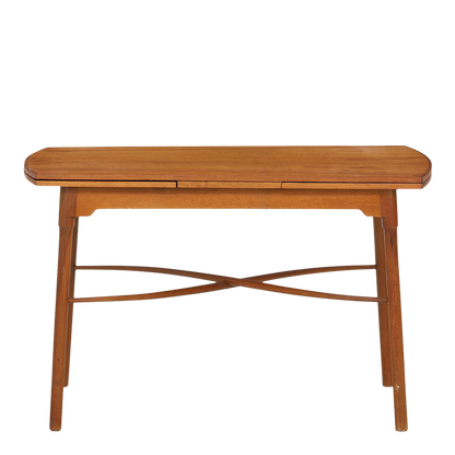 1950s Ole Wanscher : 36" nut wood coffee table w/two extensions