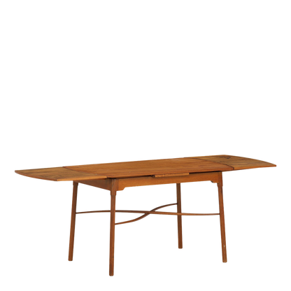 1950s Ole Wanscher : 36" nut wood coffee table w/two extensions