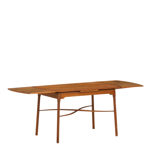 1950s Ole Wanscher : 36" nut wood coffee table w/two extensions