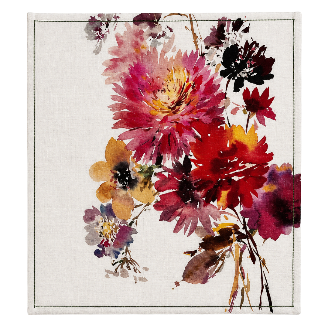 FINCH x Helen Dealtry : Printed Floral Linen Napkin Set (4)